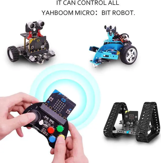 Alt view image 7 of 7 - Yahboom Micro Bit Robotic Control Handle Game Joystick STEM Education Graphic Compatible with Micro:bit V2 V1.5 for Kids (Without Microbit) (Handle Without microbit v2)