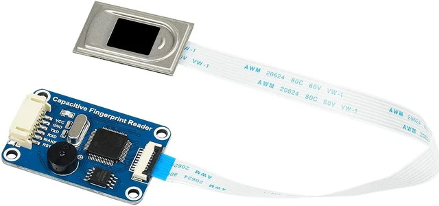 Main image of Waveshare Capacitive Fingerprint Reader Onboard a High-Speed Digital Processor Commercial Fingerprinting Algorithm Semiconductor Sensor