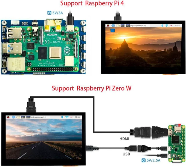 Alt view image 5 of 7 - 4.3inch HDMI LCD (B) 4.3" 800x480 Touch Screen LCD Capacitive Display IPS Monitor for Raspberry Pi 4B/3B+/3B/2B/A+/Zero/Zero W/WH,Jetson Nano,PC Windows 10/8.1/8/7,BB Black, Banana Pi