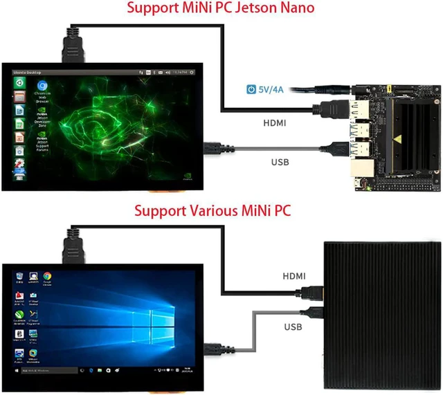 Alt view image 4 of 7 - 4.3inch HDMI LCD (B) 4.3" 800x480 Touch Screen LCD Capacitive Display IPS Monitor for Raspberry Pi 4B/3B+/3B/2B/A+/Zero/Zero W/WH,Jetson Nano,PC Windows 10/8.1/8/7,BB Black, Banana Pi