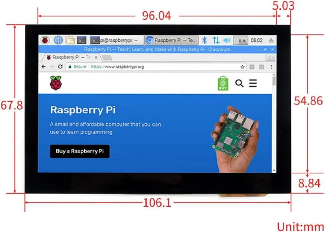 Alt view image 7 of 7 - 4.3inch HDMI LCD (B) 4.3" 800x480 Touch Screen LCD Capacitive Display IPS Monitor for Raspberry Pi 4B/3B+/3B/2B/A+/Zero/Zero W/WH,Jetson Nano,PC Windows 10/8.1/8/7,BB Black, Banana Pi