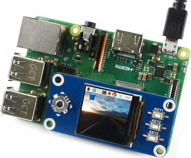 Alt view image 2 of 7 - Waveshare 1.3inch IPS LCD Display HAT, Compatible with Raspberry Pi Zero/Zero W/Zero WH/4B/3B, 240x240 Pixels, SPI Interface