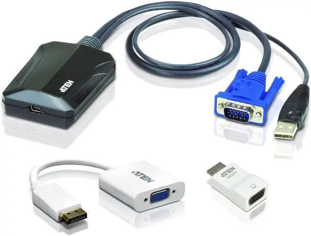 Main image of Laptop USB KVM Console Crash Cart Adapter ATEN CV211CP, 1920 x 1200 @60Hz, bi-Directional, Instant BIOS-Level Access, Plug-and-Play for datacenters, Servers, Computers, kiosks, ATM, UK, #1 KVM Leader