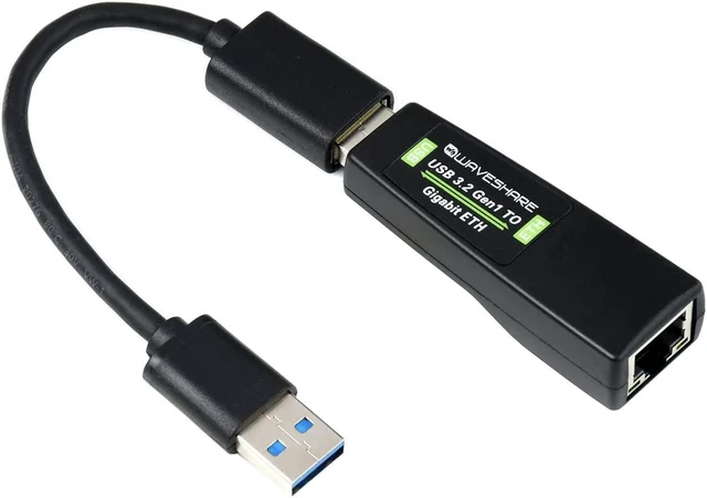 Main image of Waveshare USB 3.2 Gen1 to Giga-bit Ethernet Converter No Driver Required Plug and Play Multi Systems Compatibility