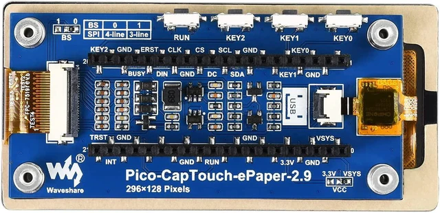 Alt view image 2 of 7 - Waveshare 2.23inch OLED Display HAT for Raspberry Pi 128×32 Pixels with Embedded SSD1305 Driver Communicating via SPI or I2C Interface.