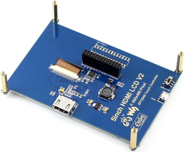 Alt view image 3 of 7 - Waveshare 5inch Resistive Touch Screen LCD with Bicolor Case 800×480 HDMI Display Compatible with Raspberry Pi 4B/3B+/3A+/3B/2B/1B+/1A+ /Zero 2 W/Zero W/Zero