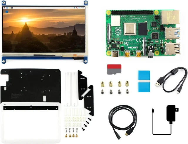 Alt view image 2 of 6 - Waveshare All-in-One Computer Includes Raspberry Pi 4 Model B 7inch Capacitive Touch HDMI LCD and TF Card
