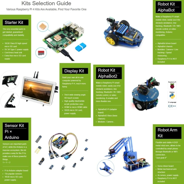Alt view image 6 of 6 - Waveshare All-in-One Computer Includes Raspberry Pi 4 Model B 7inch Capacitive Touch HDMI LCD and TF Card