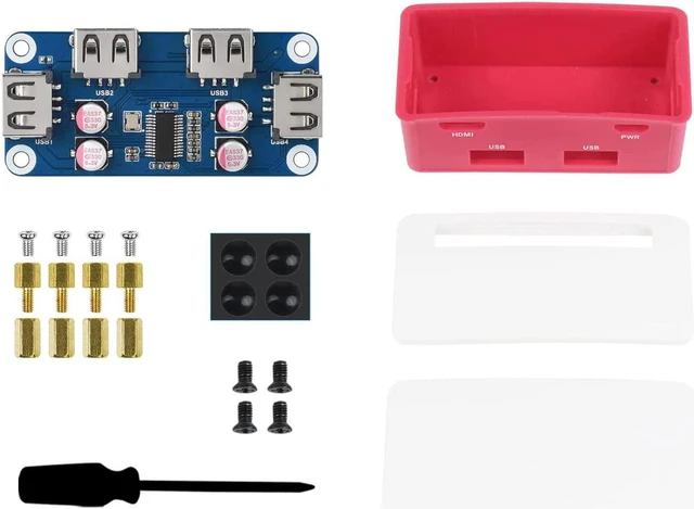 Alt view image 3 of 7 - Waveshare USB HUB Box for Raspberry Pi Zero Series 4X USB 2.0 Ports Suitable for Raspberry Pi Zero Series
