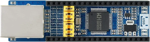 Main image of Waveshare Ethernet to UART Converter for Raspberry Pi Pico 10/100M Ethernet Enabling Network Communication Through UART Supports 2-CH Ethernet to UART Data Transparent Transmission
