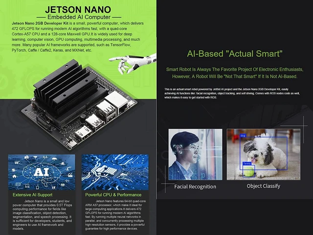 Alt view image 4 of 6 - Waveshare JetBot 2GB AI Kit Accessories Package for Jetson Nano 2GB Developer Kit (not Included) Smart Robot