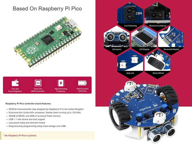 Alt view image 4 of 7 - waveshare PicoGo Mobile Robot Based On Raspberry Pi Pico Self Driving Remote Control Unassembled