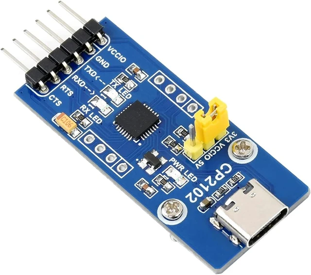 Alt view image 5 of 5 - Waveshare USB to UART (TTL) Communication Module Compatible with 3.3V Logic Level with USB-C Connector Adopts