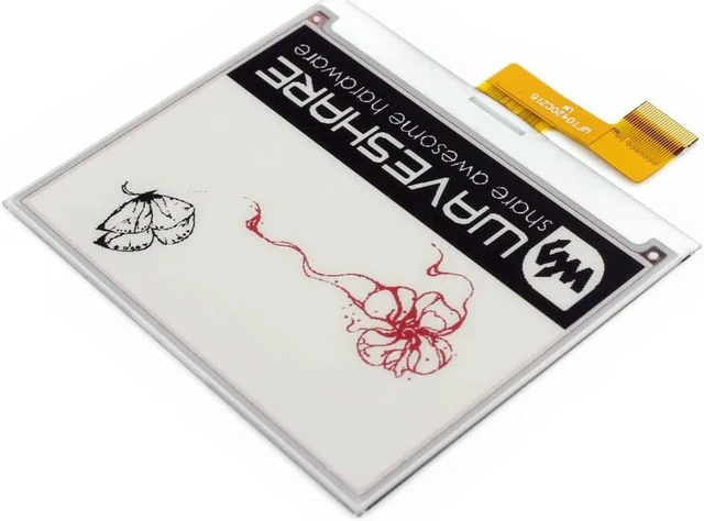 Alt view image 4 of 6 - Waveshare 4.2inch E-Paper, 400x300 Resolution Red/Black/White 3Colors Raw Display(Without PCB) for Raspberry/Jetson Nano/Nucleo Main Control Boards