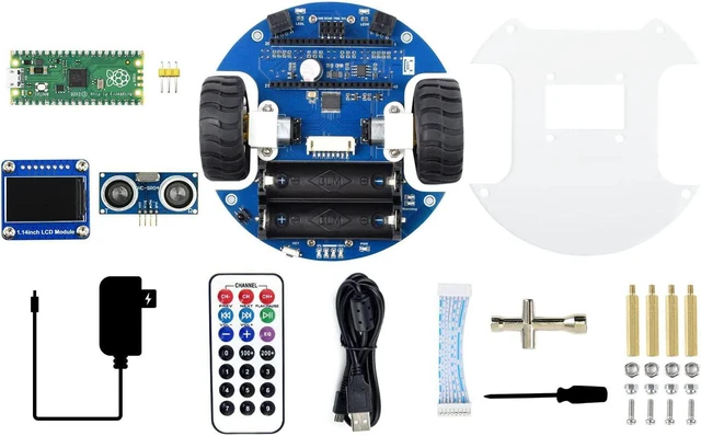 Alt view image 2 of 7 - Waveshare Unassembled PicoGo Mobile Robot Compatible with Raspberry Pi Pico(pre-soldered Header) Self Driving Remote Control Integrates Colorful RGB LED and More