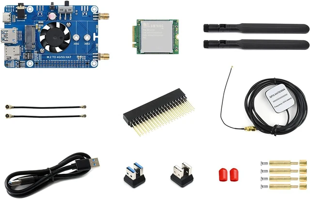 Main image of Waveshare SIM7600G-H M.2 4G HAT, Compatible with Raspberry Pi 5/4B/3B/Zero/Zero W/Zero 2W/Pico/Pico W/Pico WH, LTE CAT4 High Speed Global Coverage Multi Band 4G/3G/2G, GNSS