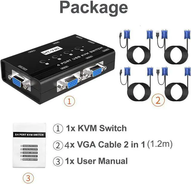Alt view image 6 of 7 - MT-VIKI 8 Port KVM Switch VGA + 4 Port KVM Switch VGA