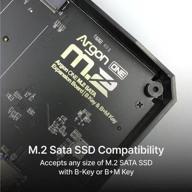 Alt view image 3 of 7 - Argon ONE M.2 Raspberry Pi SSD Board (M.2 Expansion Board ONLY) | Supports B-Keys and B+M Keys | Only Compatible with Argon ONE V2 Raspberry Pi 4 Cases