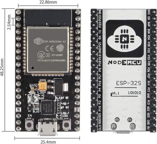Alt view image 3 of 6 - AITRIP 5PCS 38pin ESP-WROOM-32 ESP32 ESP-32S Development Board 2.4GHz Dual-Mode WiFi + Bluetooth Dual Cores Microcontroller Processor Integrated with Antenna RF AMP Filter AP STA for Arduino IDE