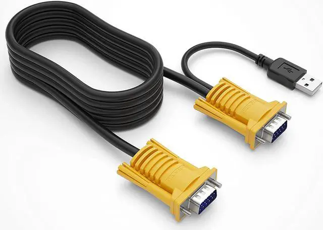 Alt view image 3 of 7 - Ennovor MT-VIKI 8 Port KVM Switch+ 10ft 2-in-1 VGA KVM Cable