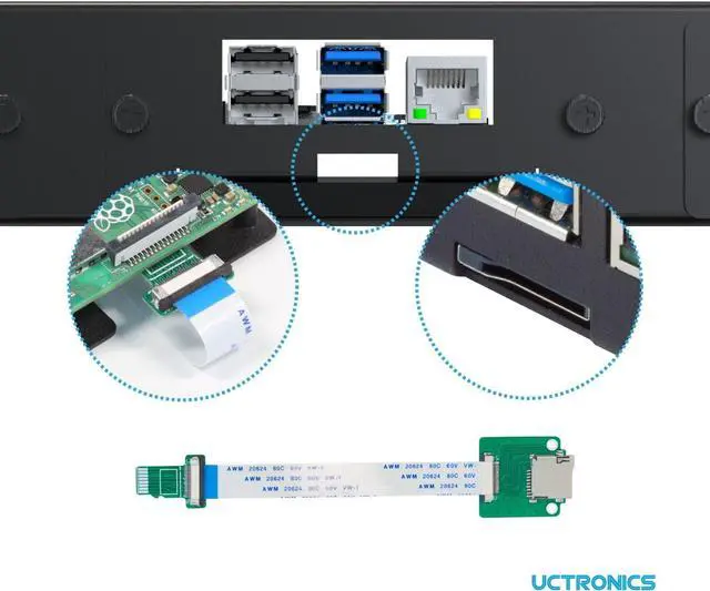 Alt view image 5 of 6 - UCTRONICS 19 1U Rack Mount for Raspberry Pi with SSD Mounting Brackets, Thumbscrews Front Removable Bracket Supports Up to 4 Raspberry Pi 3B/3B+, 4B and 4 SSDs, Option SD Card Adapter