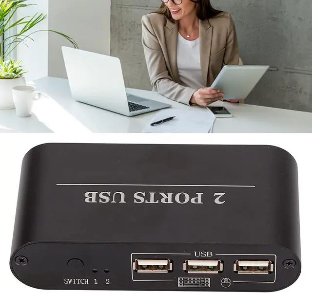 Alt view image 5 of 7 - High Definiti Multimedia Interface, Built in High Performance Chip Kvm Switch Box, Control 2 Computers, USB Interface Power Supply, 4K 30Hz Suitable for Keyboard, Mouse