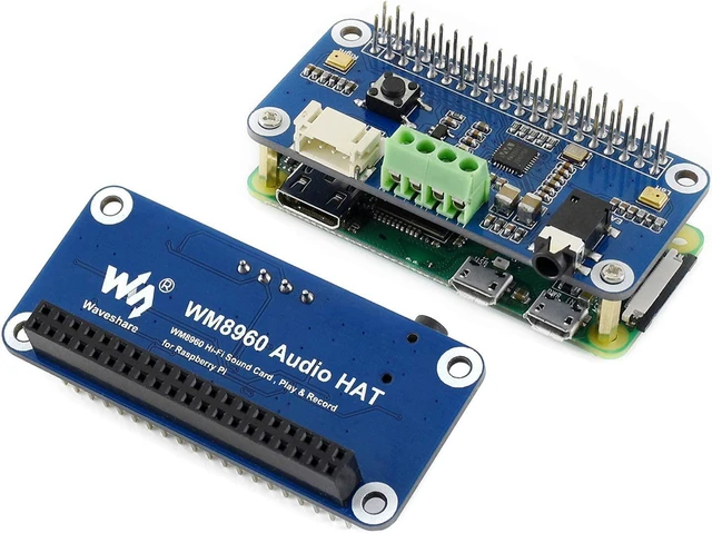 Alt view image 6 of 7 - Audio HAT Module for Raspberry Pi 4B/3B+/3B/2B/B+/A+/Zero/Zero W/Pi Zero WH,WM8960 Hi-Fi Sound Card HAT Stereo CODEC, Play/Record