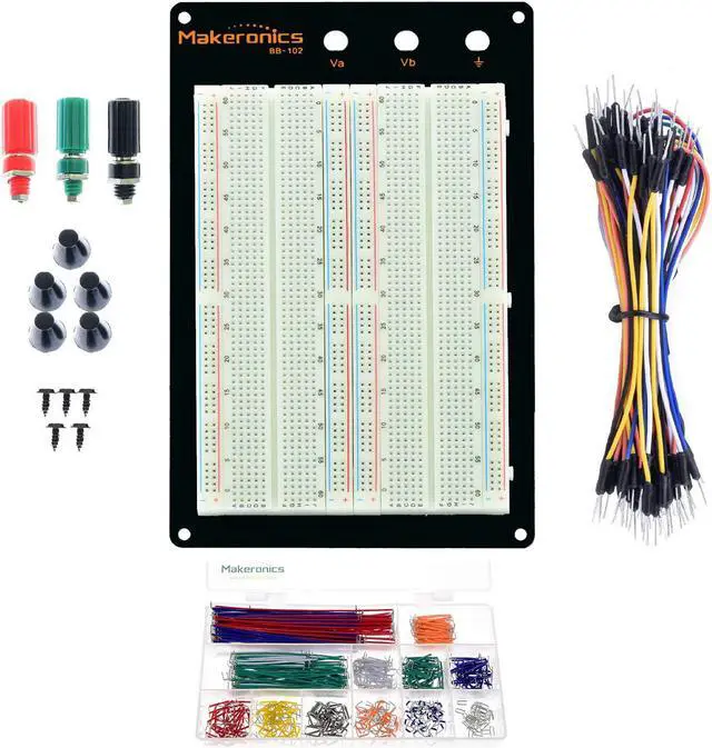 Main image of 1660 Solderless Breadboard Kit 350 Jumper Wires 65 Jumper Wires