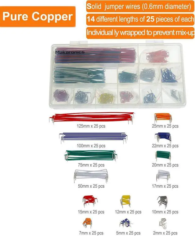 Alt view image 5 of 7 - 1660 Solderless Breadboard Kit 350 Jumper Wires 65 Jumper Wires