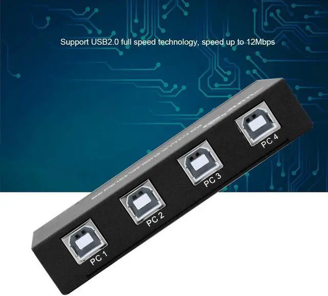 Alt view image 6 of 7 - 4 Port Smart KVM Switch USB Keyboard Mouse Synchronizer Controller, Plug and Play Support for MAC, for Windows, for Linux and Other Systems
