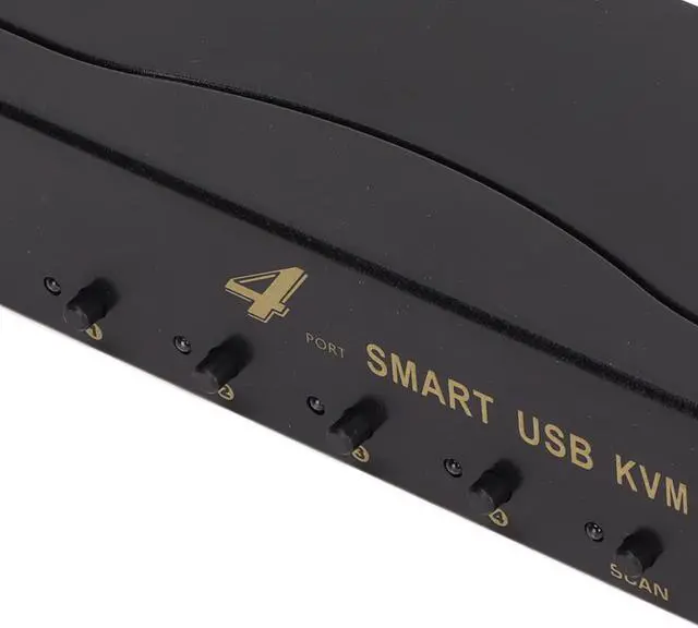 Alt view image 5 of 7 - Ennovor 4 in 1 VGA Kvm Switch, 2 Switching Modes, 1920 X 1440 Resolution, Metal Housing Fingerprint Resistant Dust Resistant Heat Dissipation Suitable for Win for Video Conferencing(USA)