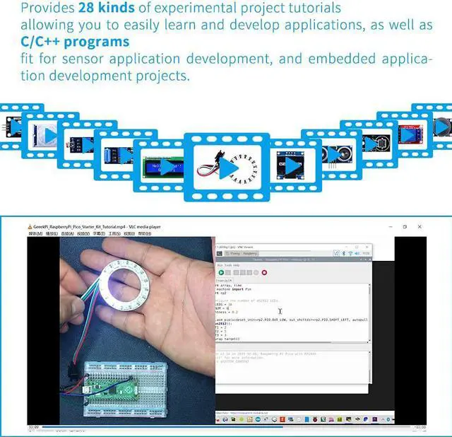 Alt view image 2 of 7 - Micro Python Programing Kit for Raspberry Pi Pico, Breadboard, I2C 1602 LCD Display Module for Raspberry Pi Beginners & Software Engineer