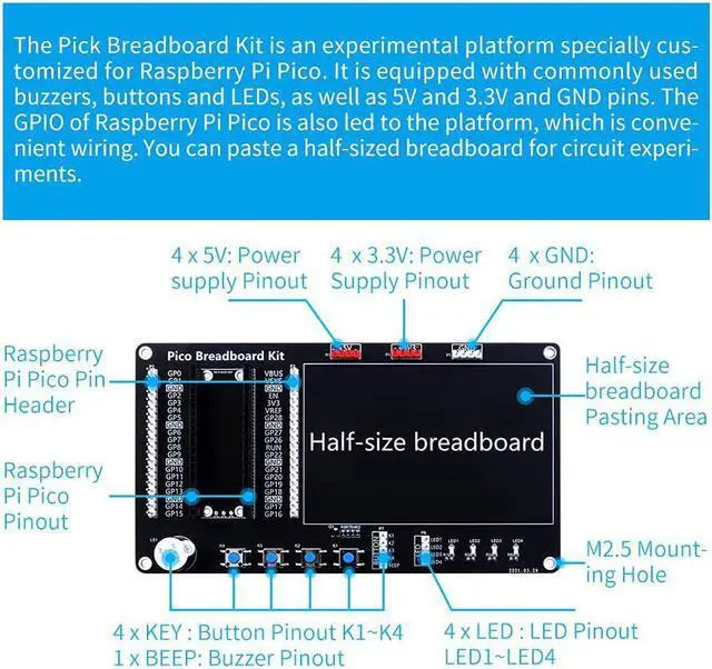 Alt view image 6 of 7 - Micro Python Programing Kit for Raspberry Pi Pico, Breadboard, I2C 1602 LCD Display Module for Raspberry Pi Beginners & Software Engineer
