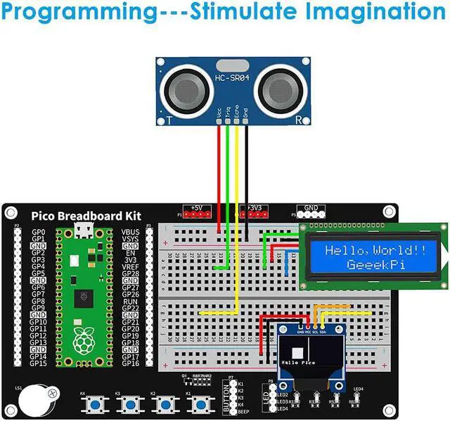 Alt view image 7 of 7 - Micro Python Programing Kit for Raspberry Pi Pico, Breadboard, I2C 1602 LCD Display Module for Raspberry Pi Beginners & Software Engineer