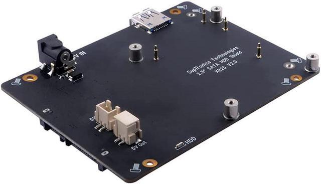 GeeekPi Raspberry Pi SATA Storage, Raspberry Pi Model B 2.5 inch SATA  HDD/SSD Expansion Board X825 V2.0 USB3.0 Shield (Only for Raspberry Pi 4B)  Mini-PC Barebone
