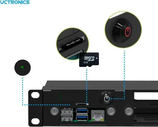 Alt view image 6 of 7 - UCTRONICS Raspberry Pi Rackmount Complete Enclosure Version 2.0 with New Side Brackets