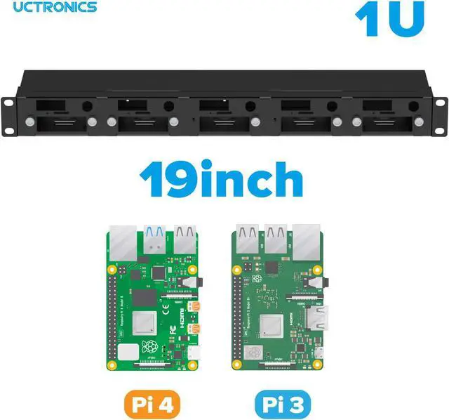 Alt view image 3 of 7 - UCTRONICS Raspberry Pi Rackmount Complete Enclosure Version 2.0 with New Side Brackets