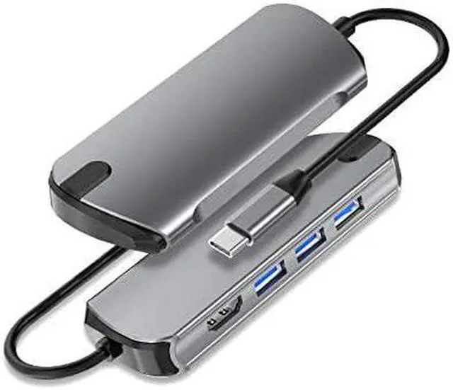Alt view image 2 of 7 - Chuanmin-us USB-C HUB 4 in 1 Type-C to HDMI USB3.0 Multi-Function Expansion Dock (Color : Grey)