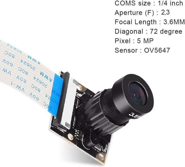 Alt view image 4 of 7 - Dorhea for Raspberry Pi 4 B 3 B+ Camera Module for Raspberry Pi 3 b+ Webcam Camera 5MP 1080p OV5647 HD Video Webcam Compatible with Raspberry Pi 2 Raspberry-pi 3 Model B Model B+