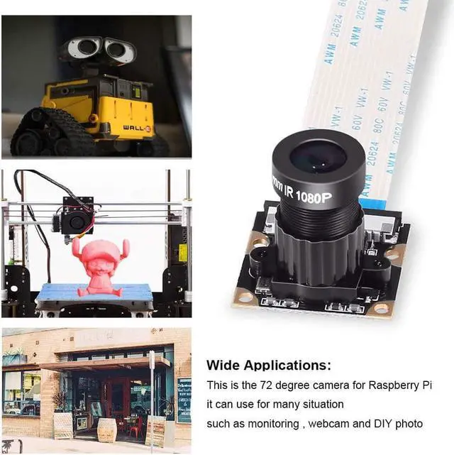 Alt view image 7 of 7 - Dorhea for Raspberry Pi 4 B 3 B+ Camera Module for Raspberry Pi 3 b+ Webcam Camera 5MP 1080p OV5647 HD Video Webcam Compatible with Raspberry Pi 2 Raspberry-pi 3 Model B Model B+