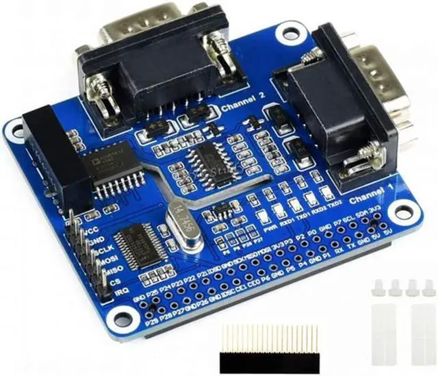 Main image of XYGStudy 2-Channel Isolated RS232 Expansion HAT for Raspberry Pi SPI to RS232 Interface SP3232 UART SC16IS752+SP3232 Solution with Multi Onboard Protection Circuits ADI Magnetical TVS Diode