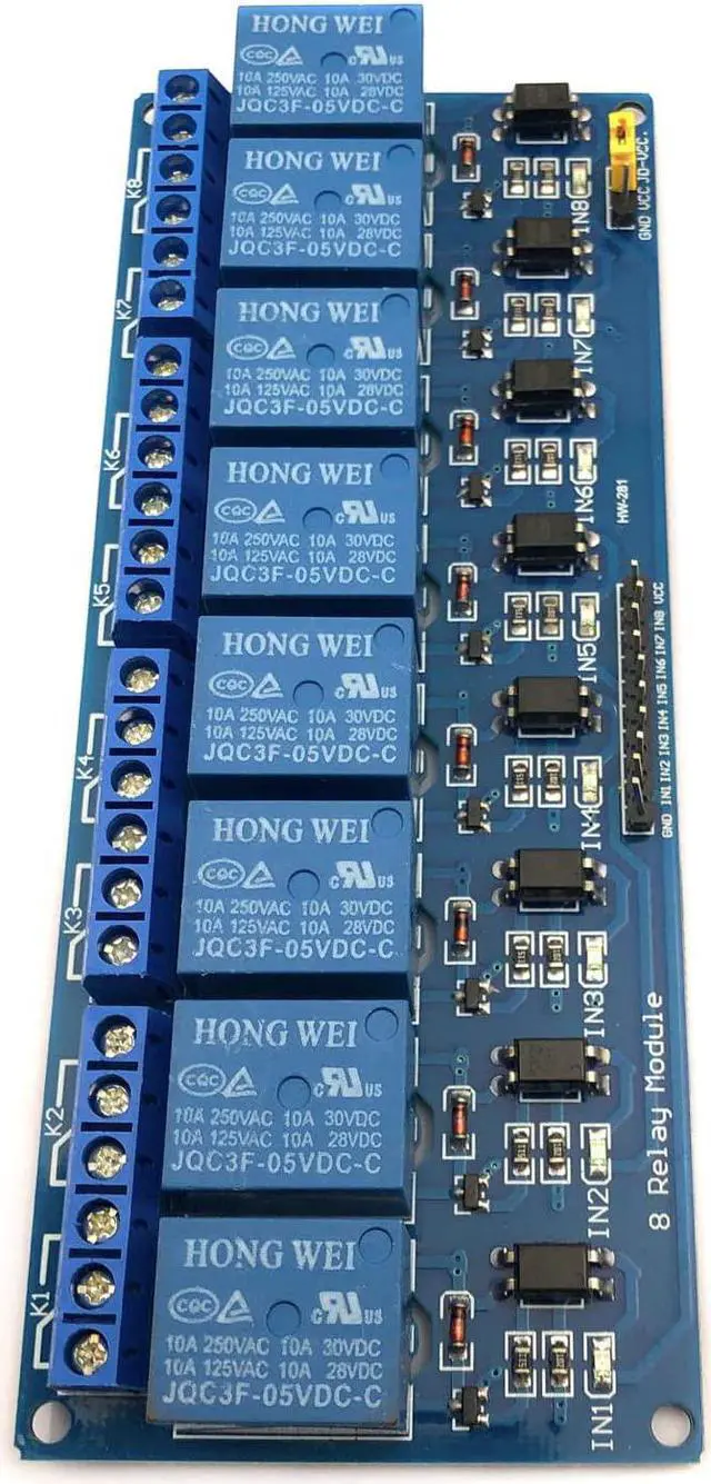 Alt view image 5 of 7 - FainWan 2pcs 8 Channel DC 5V Relay Module with Optocoupler for UNO R3 MEGA 2560 1280 DSP ARM PIC AVR STM32 Rasp-Berry Pi