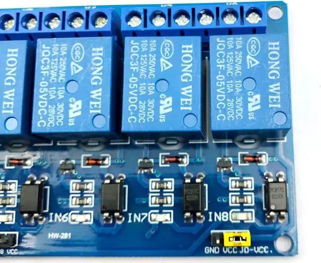 Alt view image 6 of 7 - FainWan 2pcs 8 Channel DC 5V Relay Module with Optocoupler for UNO R3 MEGA 2560 1280 DSP ARM PIC AVR STM32 Rasp-Berry Pi