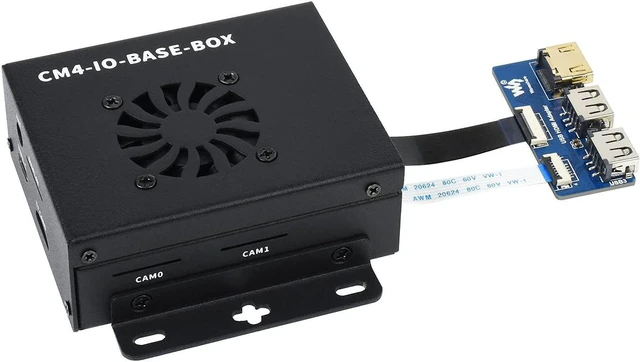 Main image of Waveshare CM4-IO-BASE-BOX-B for Raspberry Pi Compute Module 4 Bundle with USB HDMI Adapter (10 Items)