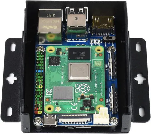 Alt view image 5 of 7 - TOP1 Mini-Computer for Raspberry Pi Compute Module 4 Basic Expansion Board Lite Edition Mini IO Board Lite Ver with Metal Case and Cooling Fan