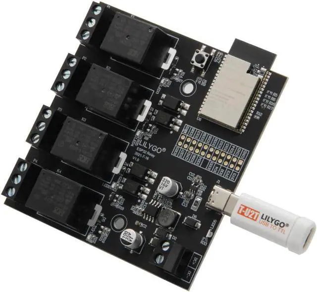 Alt view image 4 of 7 - LILYGO TTGO T-Relay ESP32 Wireless Module DC 5V 4 Groups Relay Development Board 4MB Flash WiFi BLE Remote Switch Control (T-Relay T- U2T Kit)