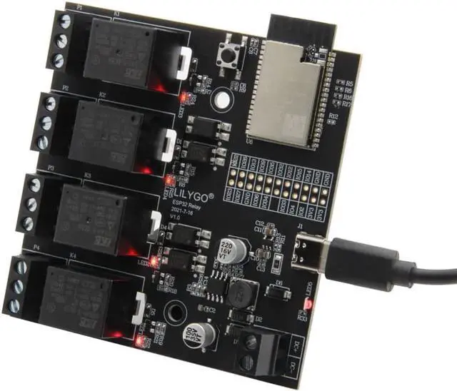 Alt view image 6 of 7 - LILYGO TTGO T-Relay ESP32 Wireless Module DC 5V 4 Groups Relay Development Board 4MB Flash WiFi BLE Remote Switch Control (T-Relay T- U2T Kit)
