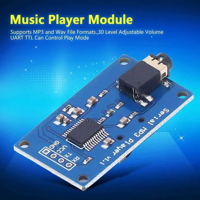 Alt view image 3 of 7 - MP3 Player Module UART TTL Serial Port Control Music Play Board PCB Player Board with Memory Card Socket Support MP3 WAV