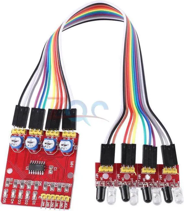 Main image of 4 Channel Infrared Tracking Line Sensor Module Transmission Obstacle Avoidance for Arduino DIY Smart Car Robot