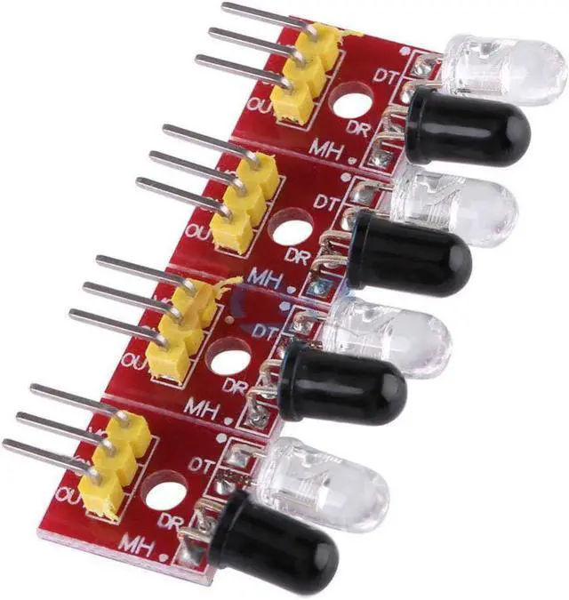 Alt view image 4 of 6 - 4 Channel Infrared Tracking Line Sensor Module Transmission Obstacle Avoidance for Arduino DIY Smart Car Robot